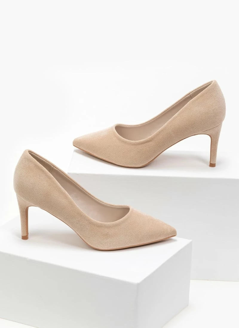 The Fashion Project Γόβες Suede με λεπτό τακούνι - Μπεζ