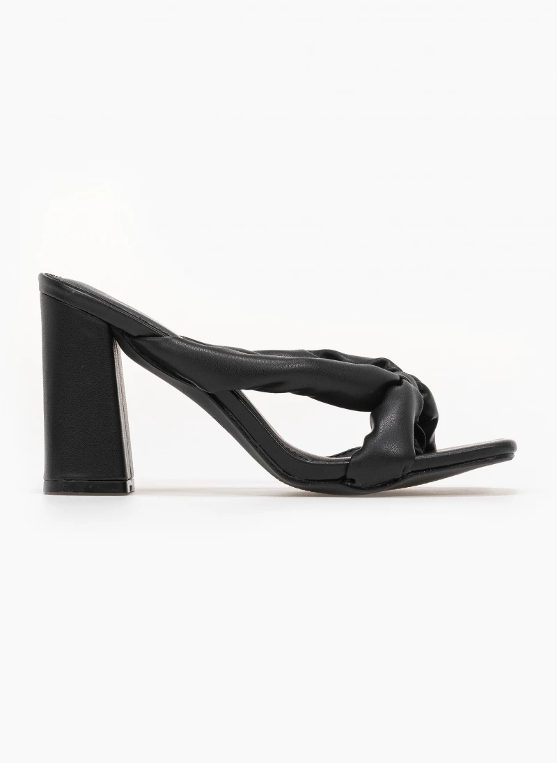 The Fashion Project Mules Block Heel με χιαστί φάσες - Μαύρο - Image 6