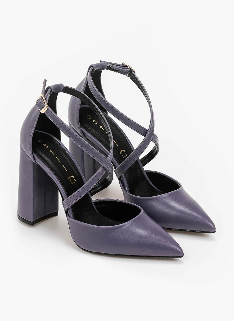 Γόβες μυτερές με χιαστί λουράκια Estil - Μωβ - Image 5