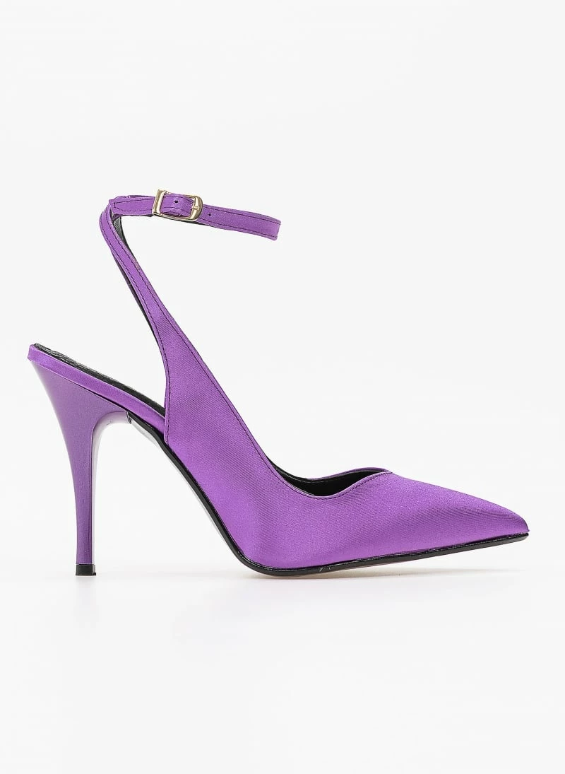 The Fashion Project Γόβες σατέν με V Cut άνοιγμα Estil - Μωβ ανοιχτό