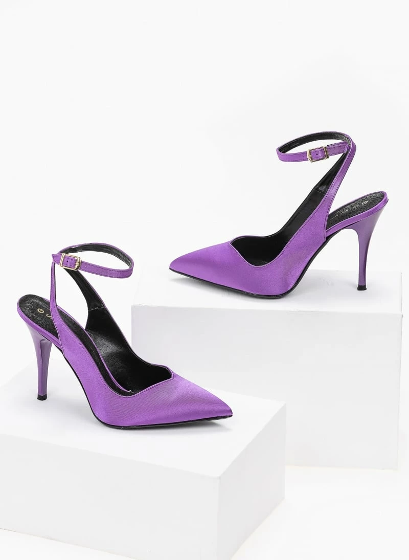 The Fashion Project Γόβες σατέν με V Cut άνοιγμα Estil - Μωβ ανοιχτό - Image 3