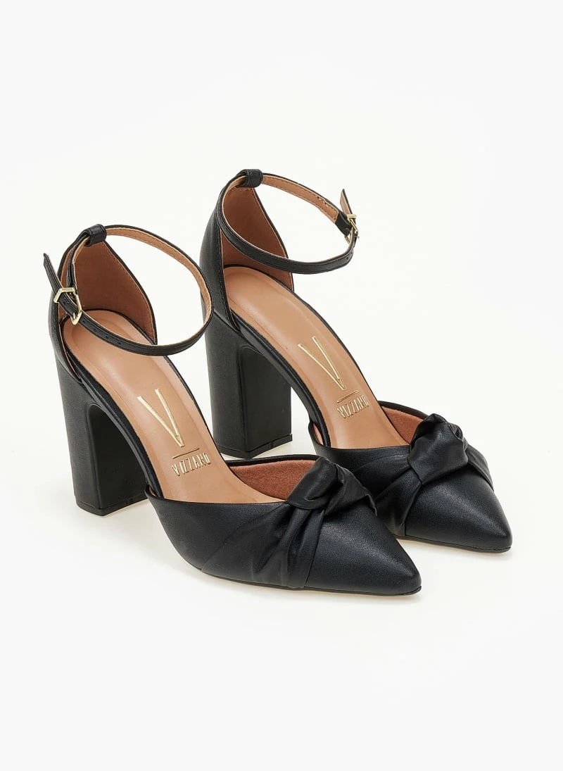 Γόβες με μπαρέτα και κόμπο VIZZANO 1285.424 - Μαύρο - Image 3