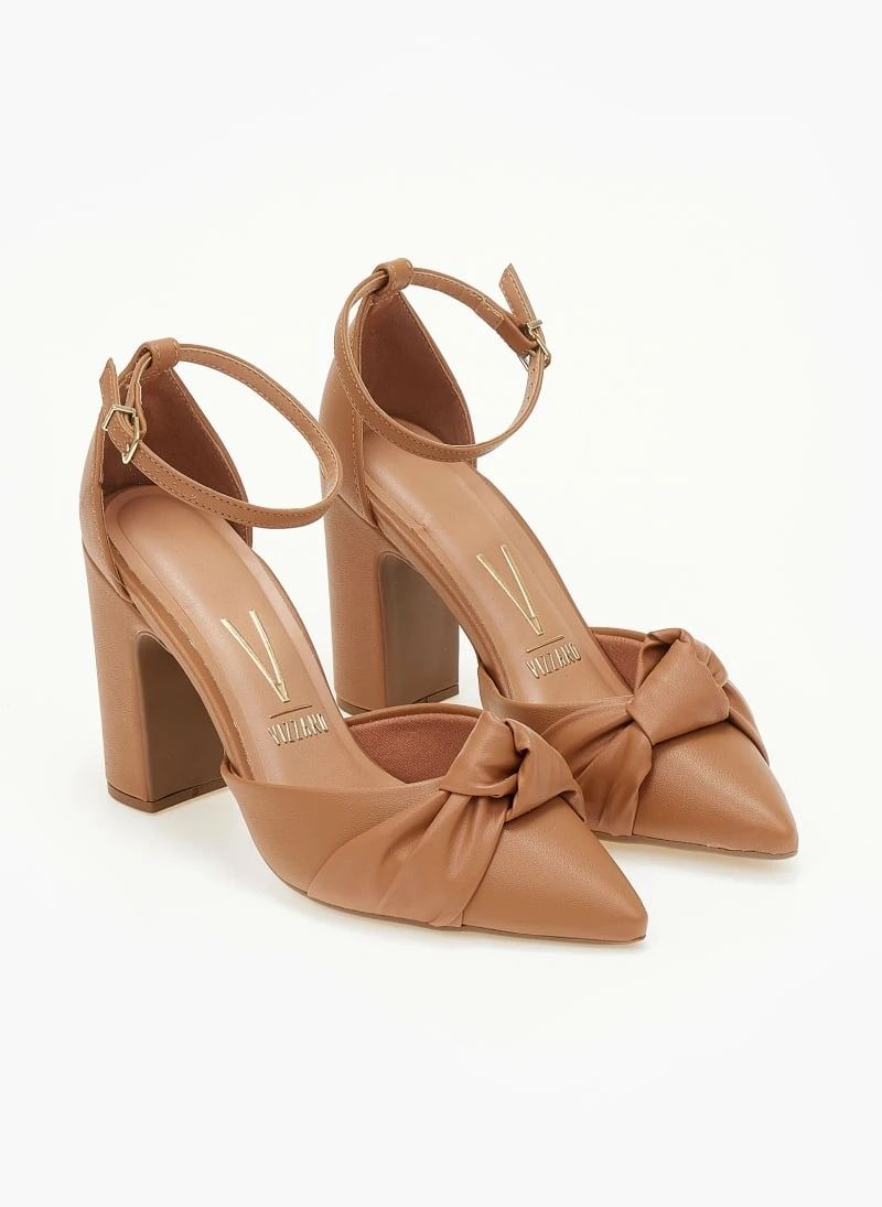 Γόβες με μπαρέτα και κόμπο VIZZANO 1285.424 - Κάμελ - Image 6