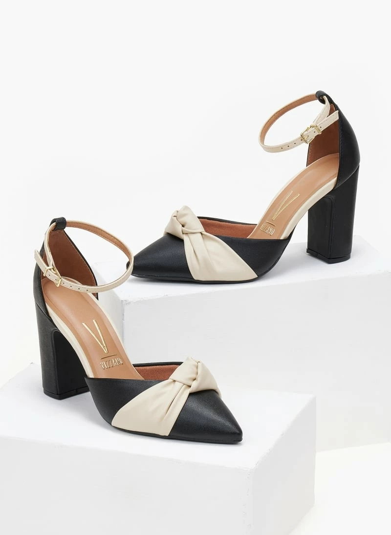 Γόβες με μπαρέτα και κόμπο VIZZANO 1285.424 - Μαύρο/Μπεζ - Image 5