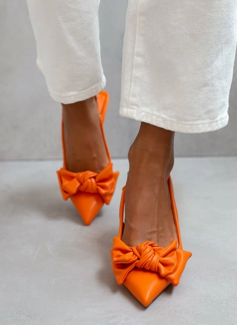 The Fashion Project Γόβες μυτερές με Oversize φιόγκο - Πορτοκαλί