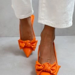 The Fashion Project Γόβες μυτερές με Oversize φιόγκο - Πορτοκαλί