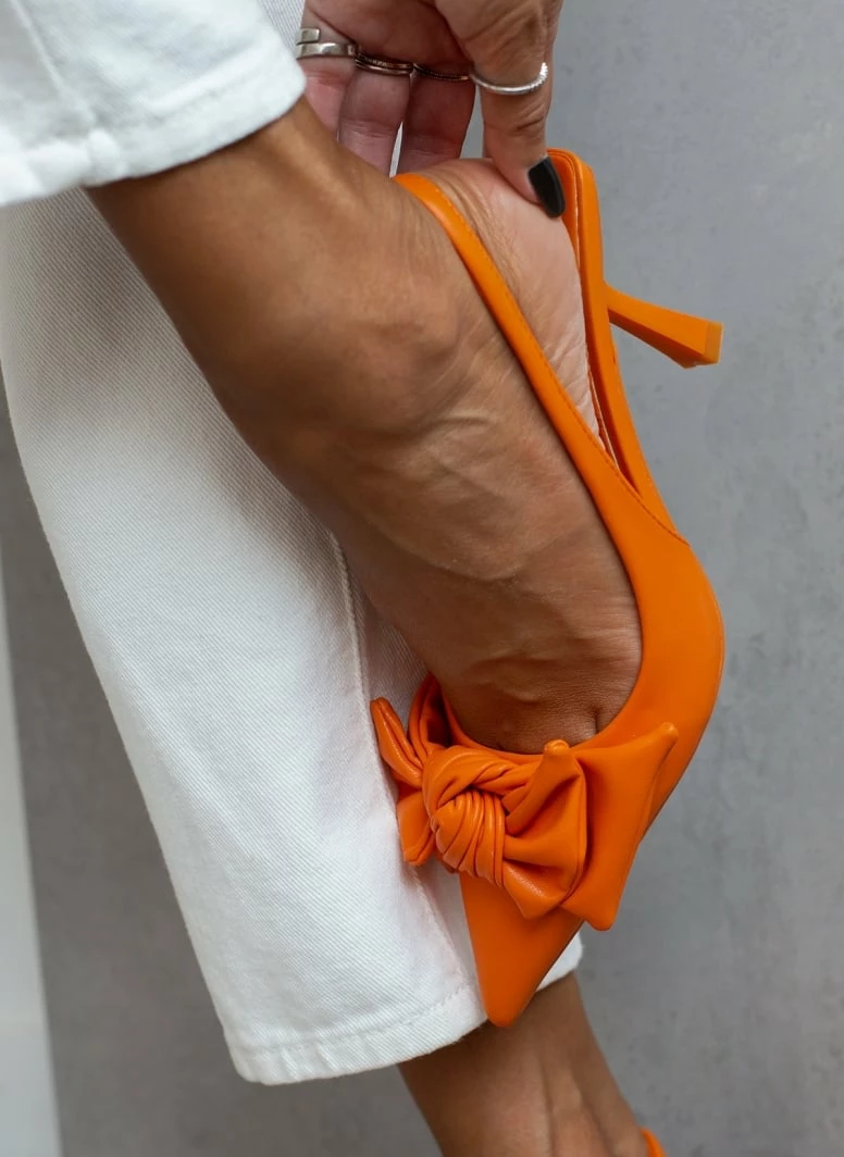 The Fashion Project Γόβες μυτερές με Oversize φιόγκο - Πορτοκαλί - Image 4