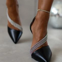 The Fashion Project Γόβες μυτερές με Strass - Μαύρο