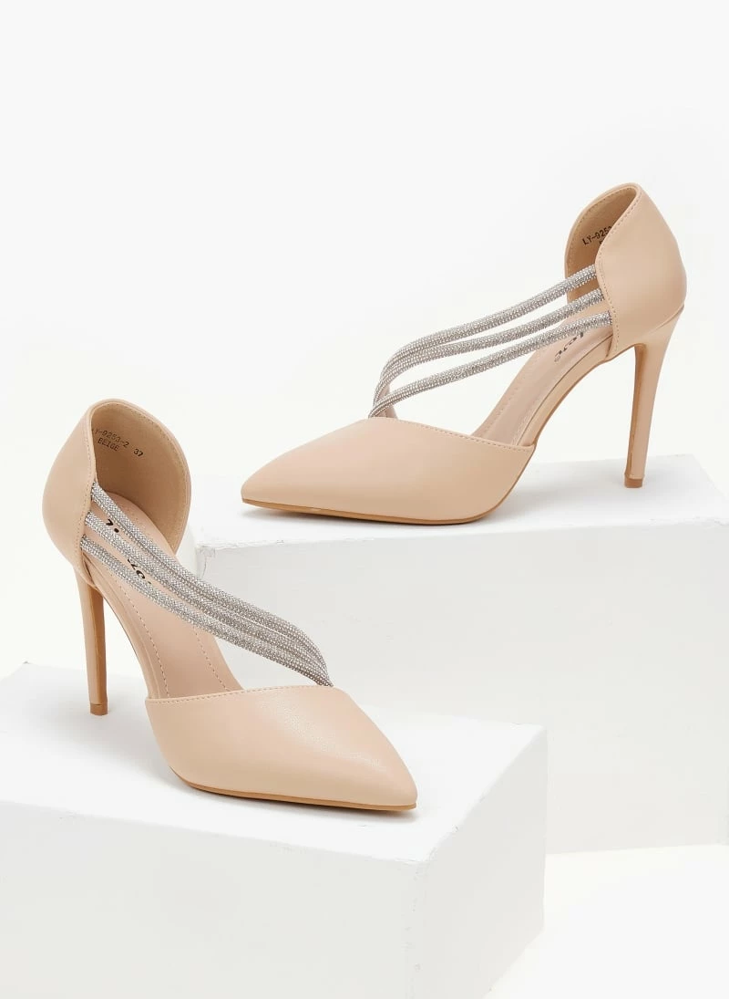 The Fashion Project Γόβες μυτερές με Strass - Μπεζ - Image 3