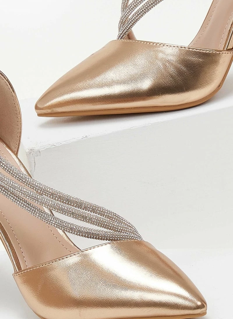 The Fashion Project Γόβες μυτερές με Strass - Χαλκός - Image 5