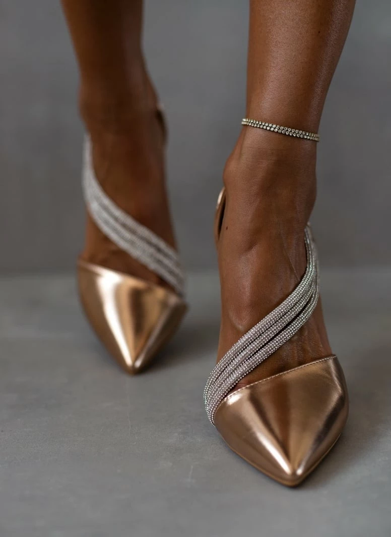 The Fashion Project Γόβες μυτερές με Strass - Χαλκός - Image 7