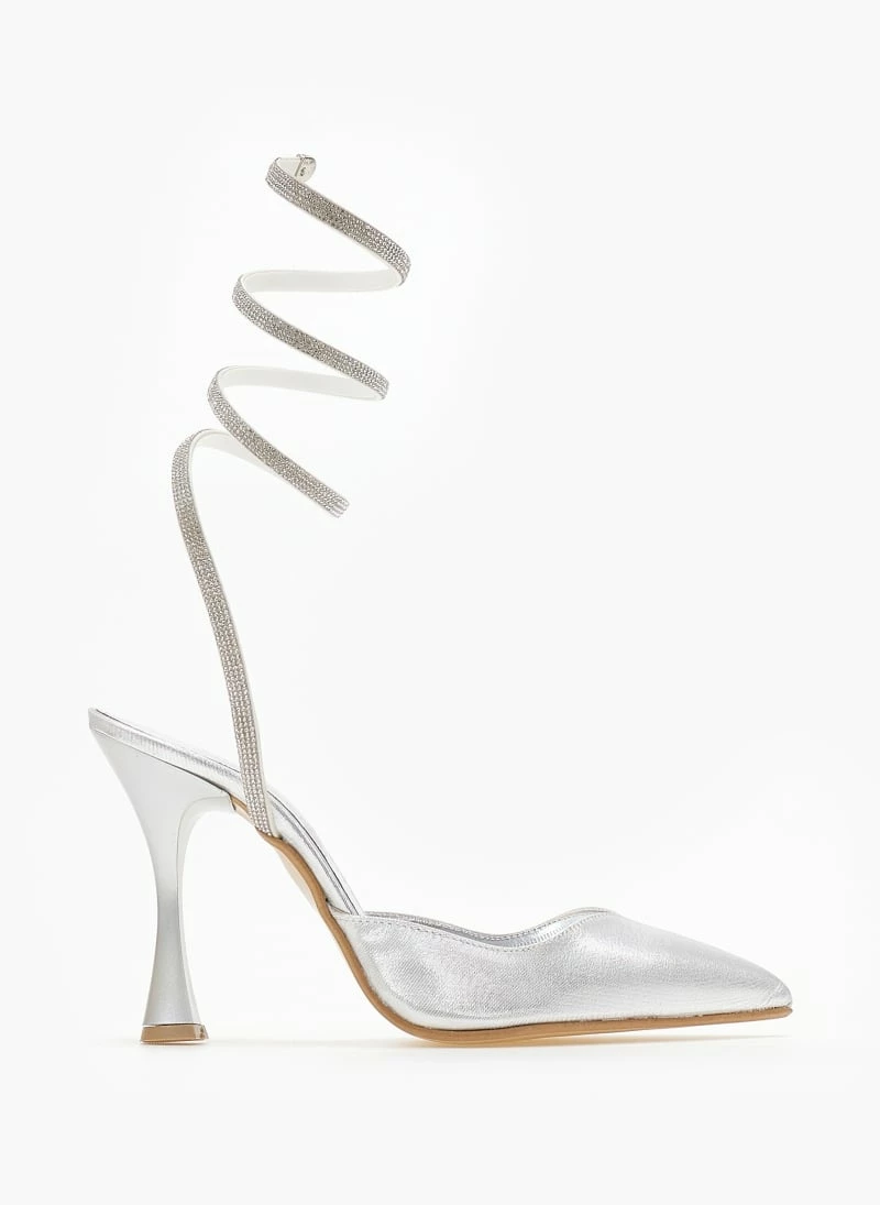 Γόβες μυτερές με Strass έλασμα Tfp - Ασημί - Image 2