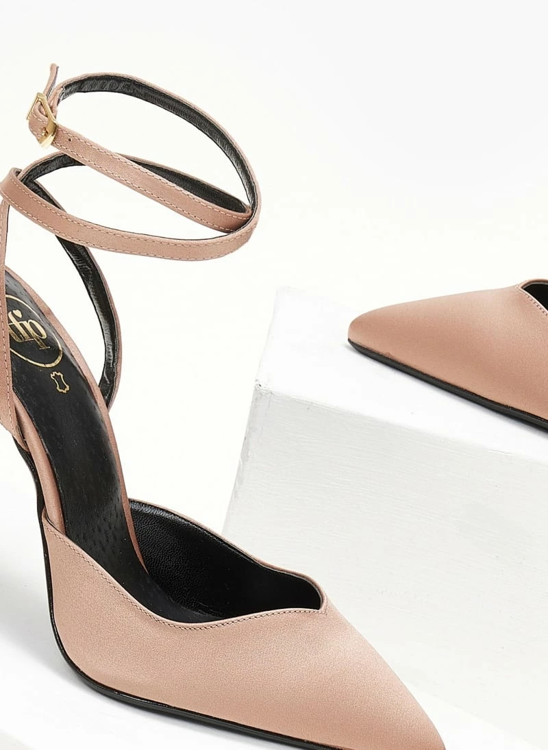 Γόβες μυτερές με χιαστί δέσιμο Tfp - Nude - Image 3