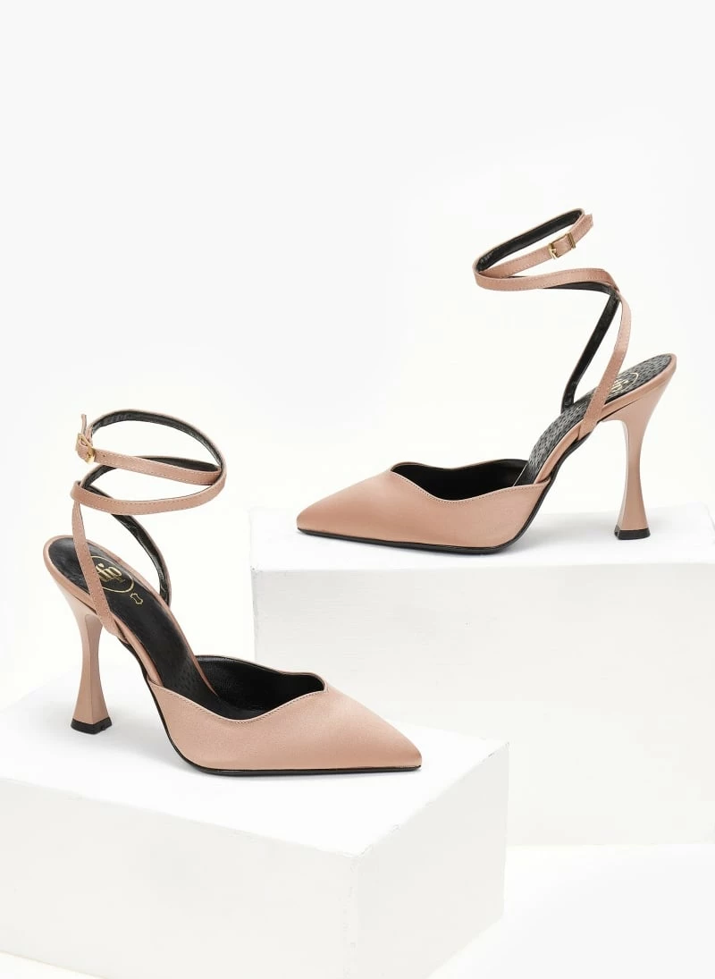 Γόβες μυτερές με χιαστί δέσιμο Tfp - Nude - Image 4