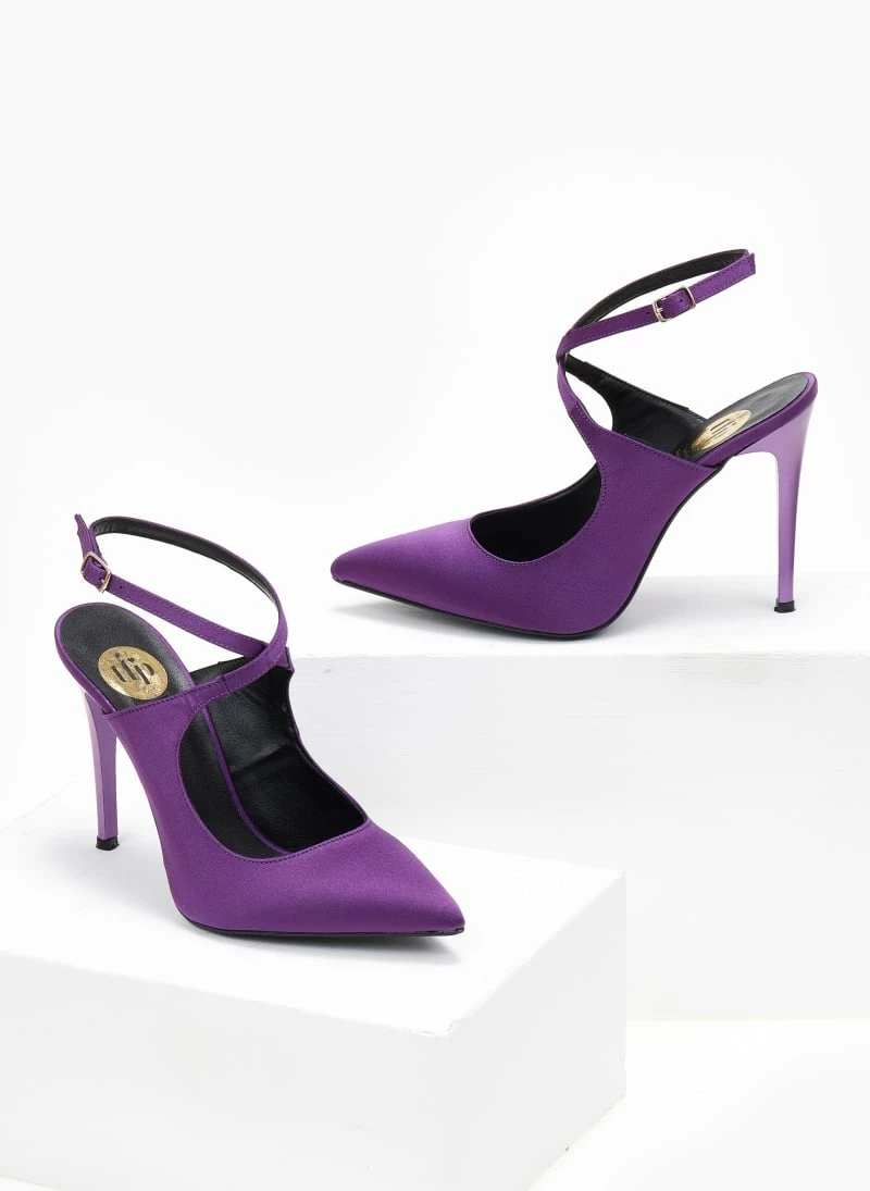 Γόβες μυτερές με χιαστί δέσιμο Tfp - Μωβ - Image 3