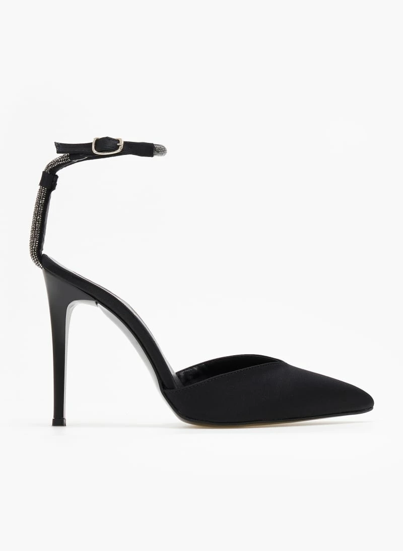 Γόβες σατέν με Strass μπαρέτα Tfp - Μαύρο - Image 6