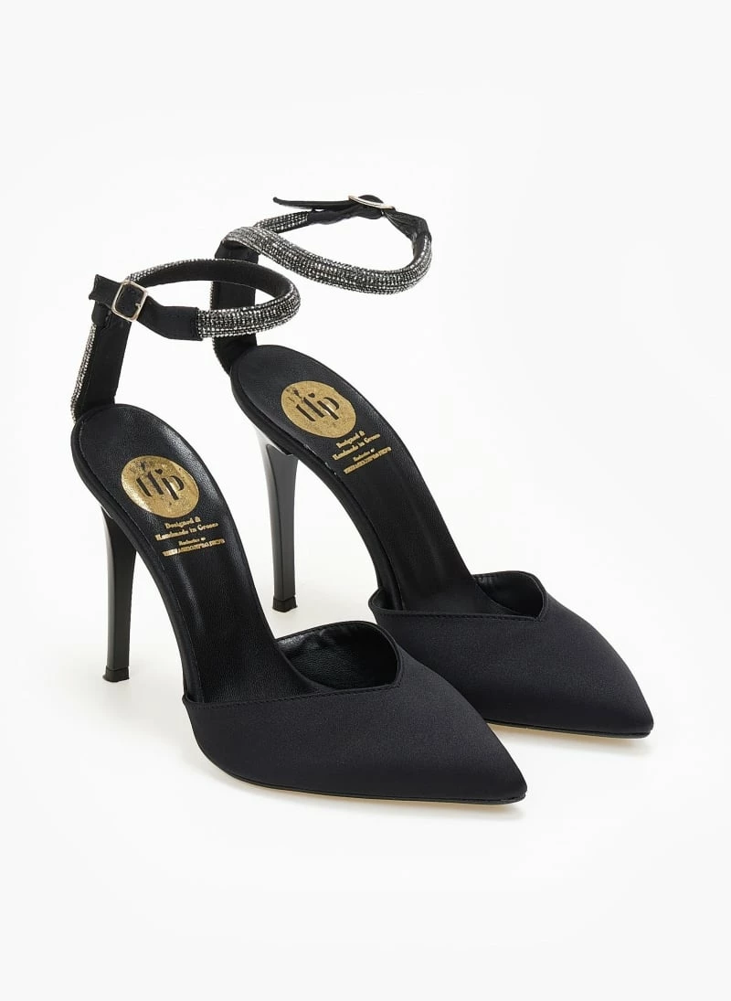 Γόβες σατέν με Strass μπαρέτα Tfp - Μαύρο - Image 5