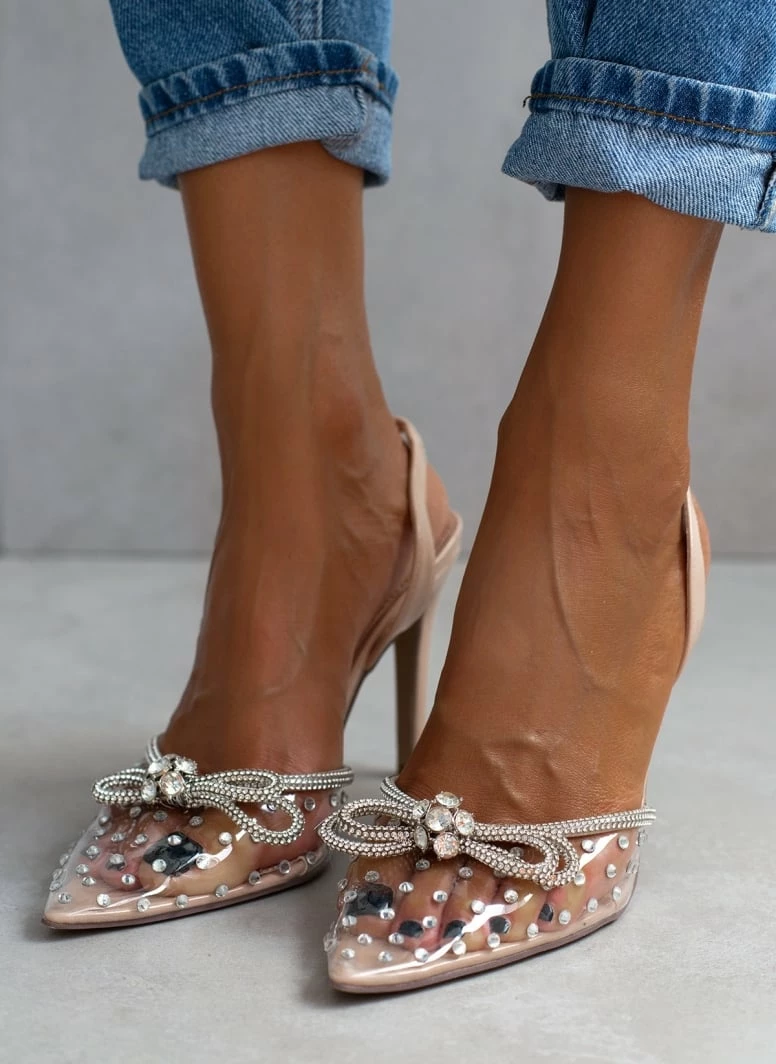 The Fashion Project Γόβες μυτερές με Strass και διαφάνεια - Μπεζ - Image 7