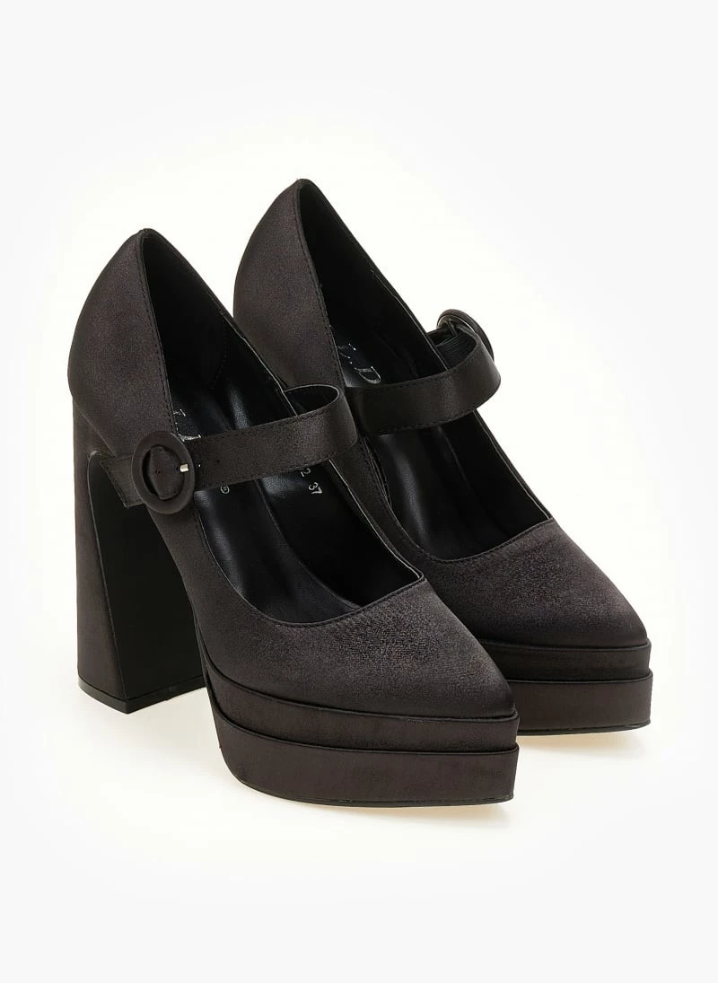 The Fashion Project Γόβες σατέν με φιάπα - Μαύρο - Image 3