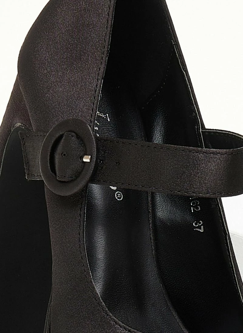 The Fashion Project Γόβες σατέν με φιάπα - Μαύρο - Image 5