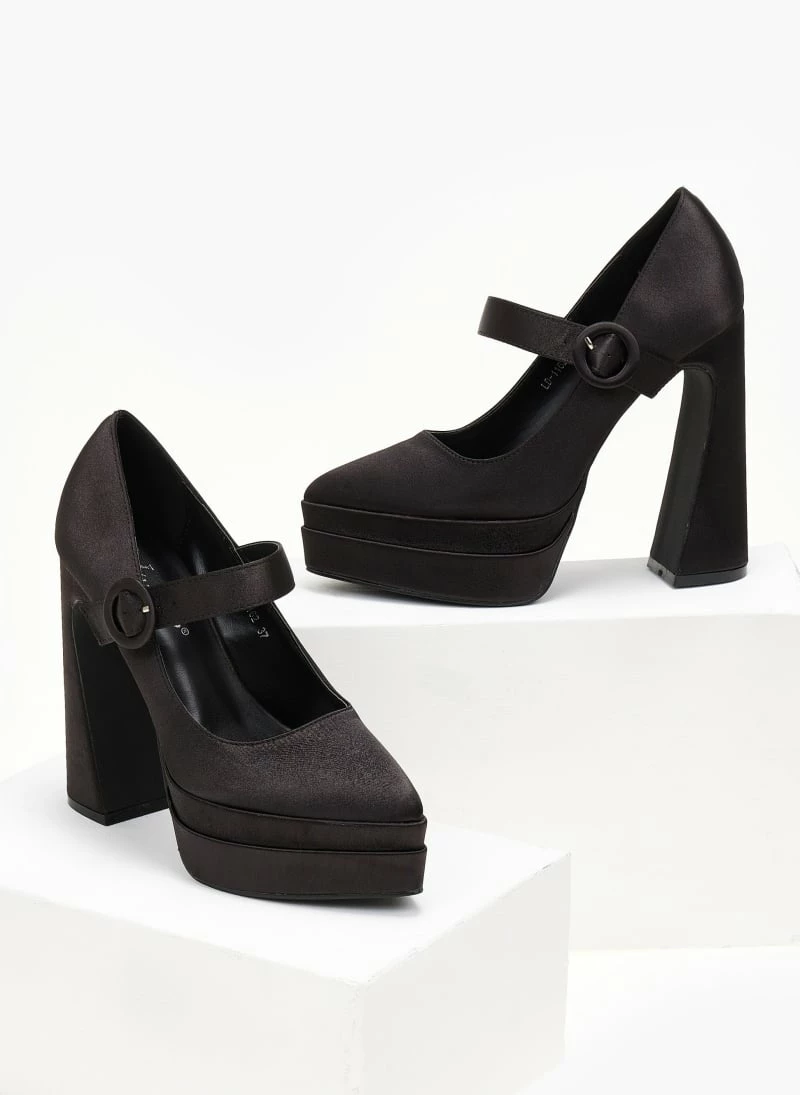 The Fashion Project Γόβες σατέν με φιάπα - Μαύρο - Image 6