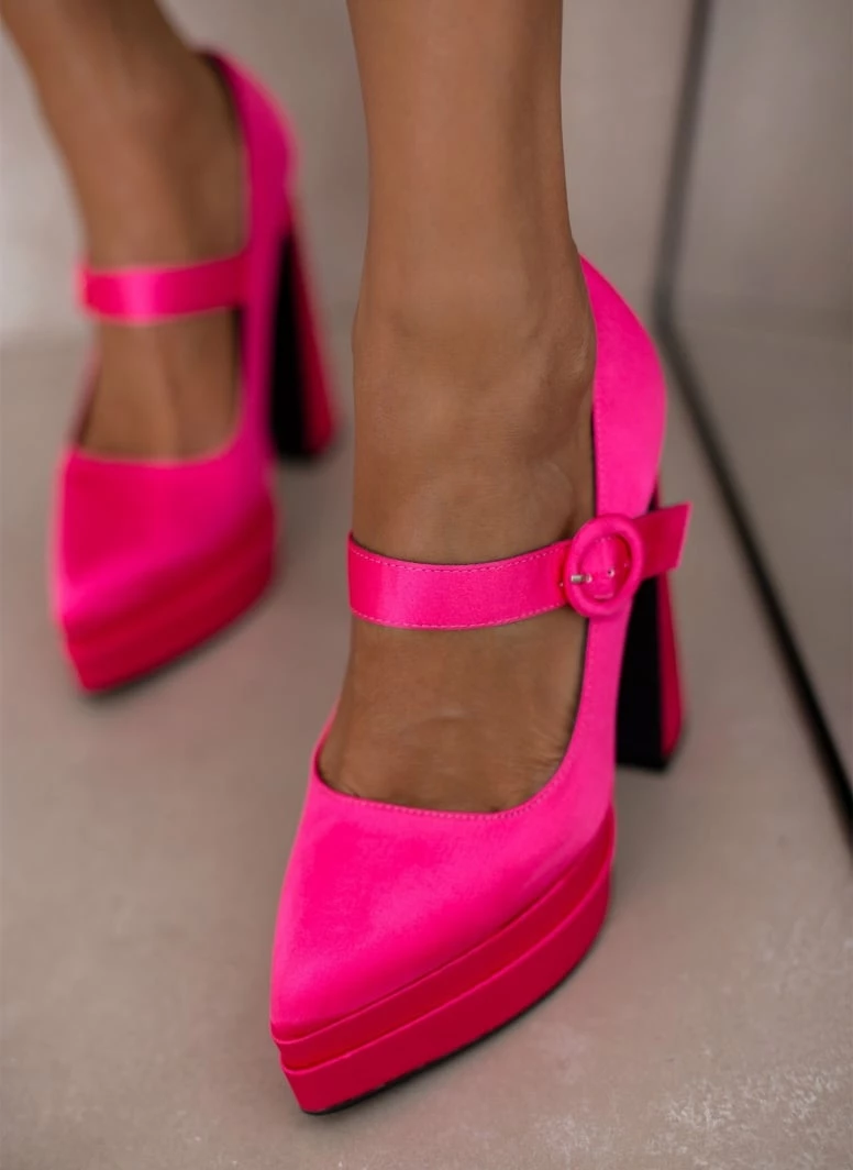 The Fashion Project Γόβες σατέν με φιάπα - Φούξια - Image 6