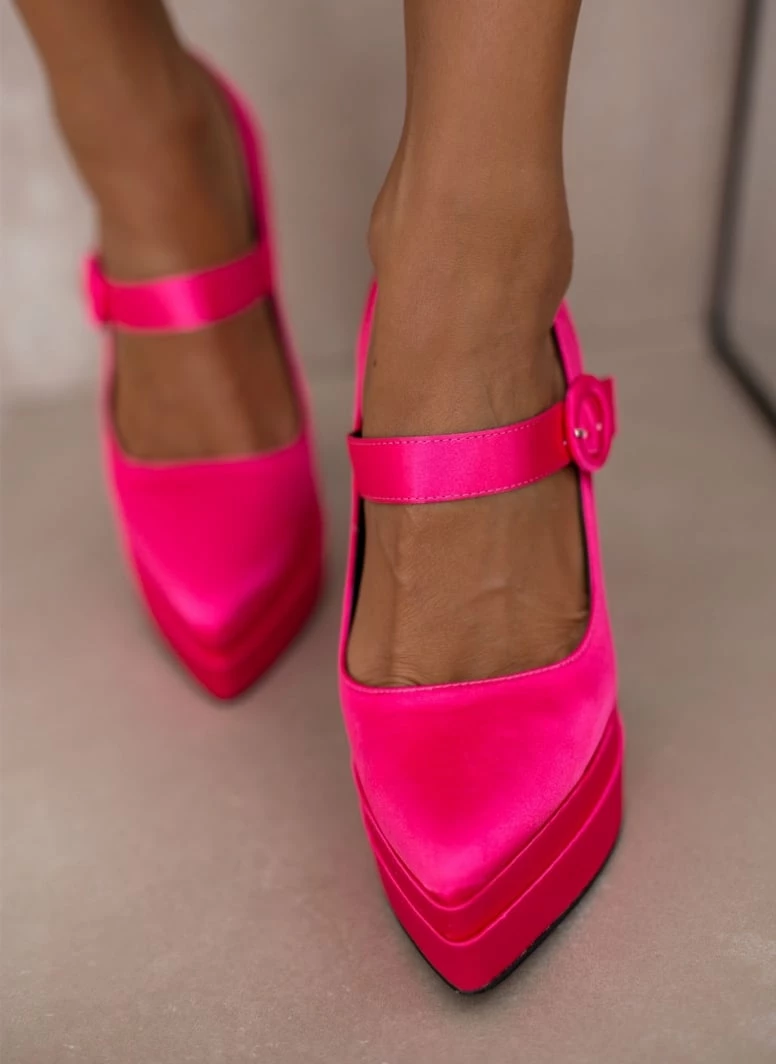 The Fashion Project Γόβες σατέν με φιάπα - Φούξια - Image 8