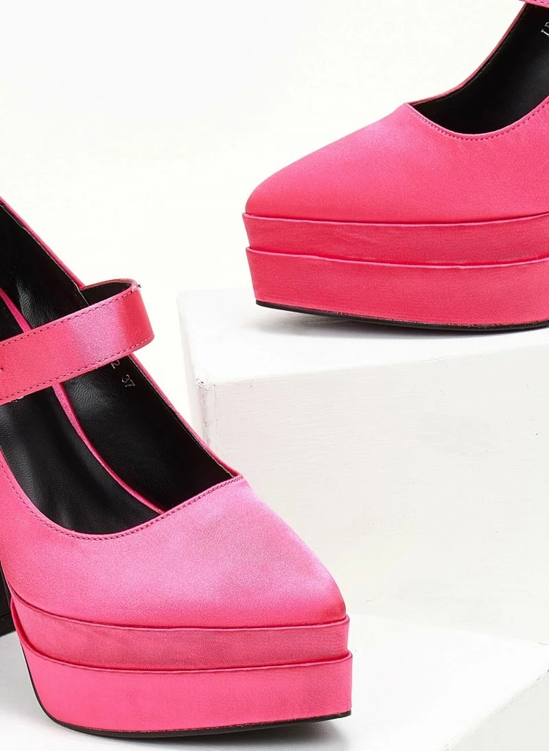 The Fashion Project Γόβες σατέν με φιάπα - Φούξια - Image 5