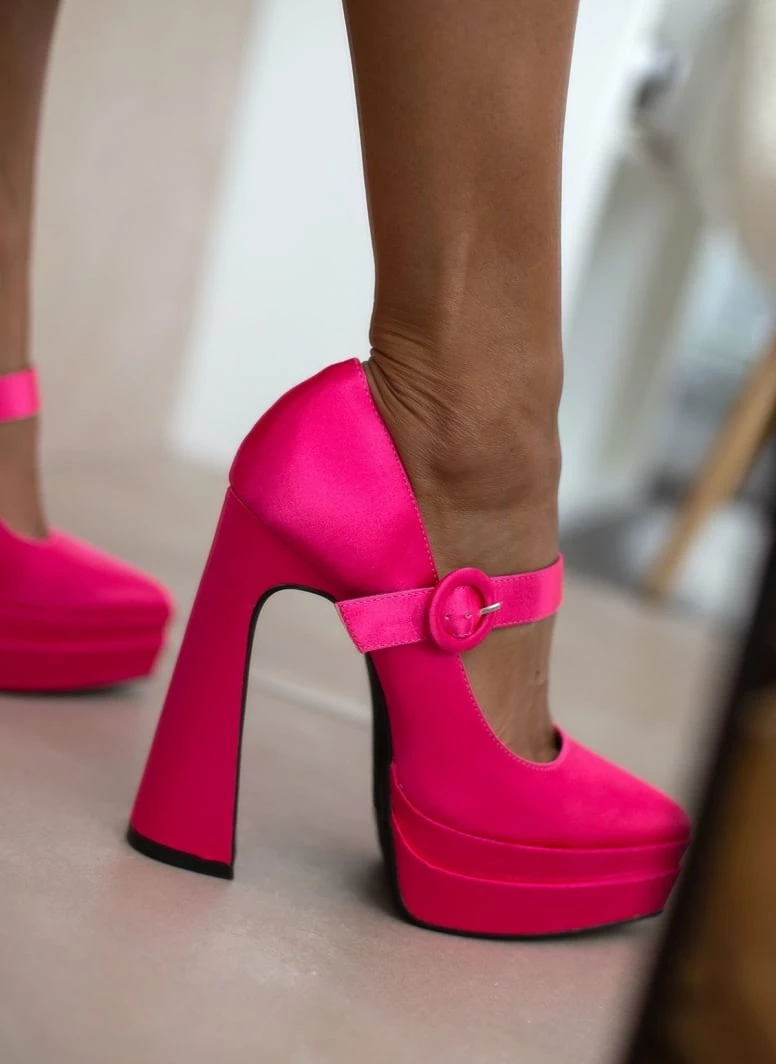 The Fashion Project Γόβες σατέν με φιάπα - Φούξια - Image 9