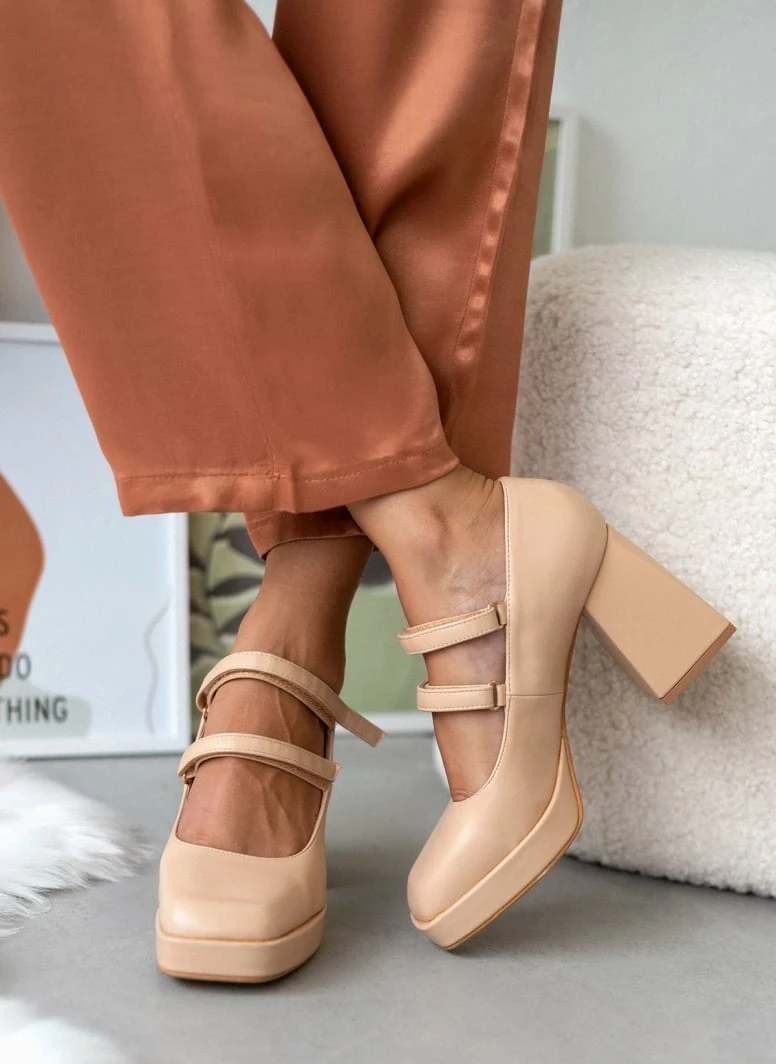 The Fashion Project Γόβες με φιάπα και λουράκια - Μπεζ - Image 7