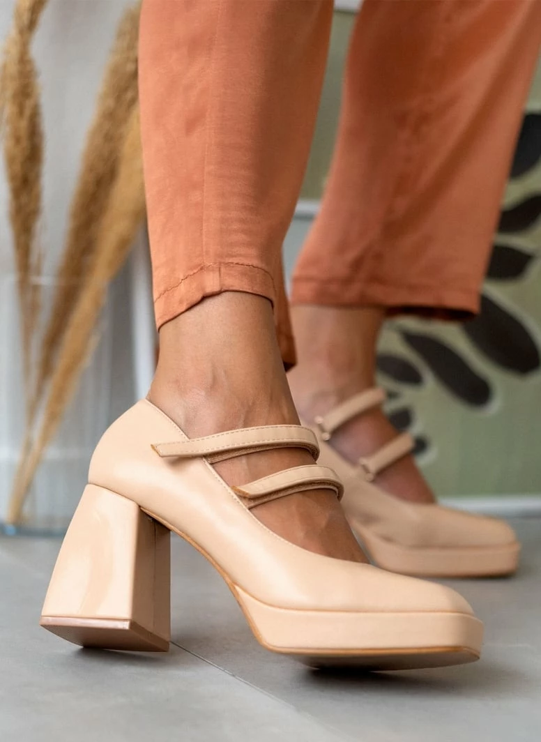 The Fashion Project Γόβες με φιάπα και λουράκια - Μπεζ