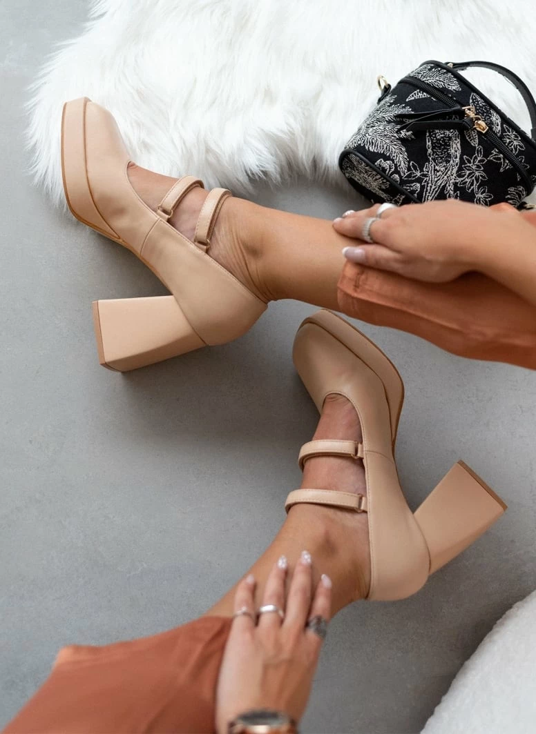 The Fashion Project Γόβες με φιάπα και λουράκια - Μπεζ - Image 4