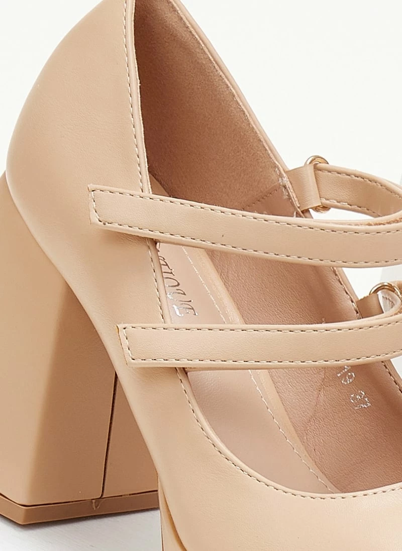 The Fashion Project Γόβες με φιάπα και λουράκια - Μπεζ - Image 3