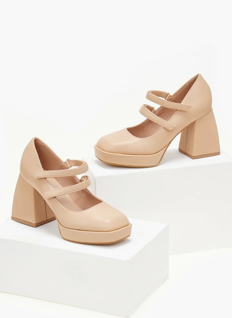 The Fashion Project Γόβες με φιάπα και λουράκια - Μπεζ - Image 5