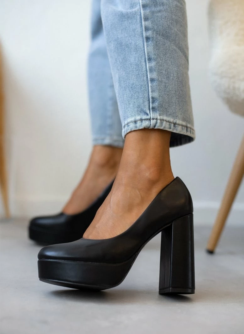 The Fashion Project Γόβες με φιάπα και ψηλό τακούνι - Μαύρο