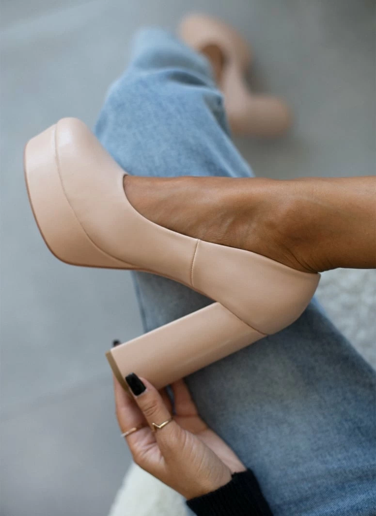 The Fashion Project Γόβες με φιάπα και ψηλό τακούνι - Μπεζ - Image 4