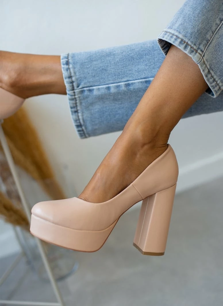 The Fashion Project Γόβες με φιάπα και ψηλό τακούνι - Μπεζ