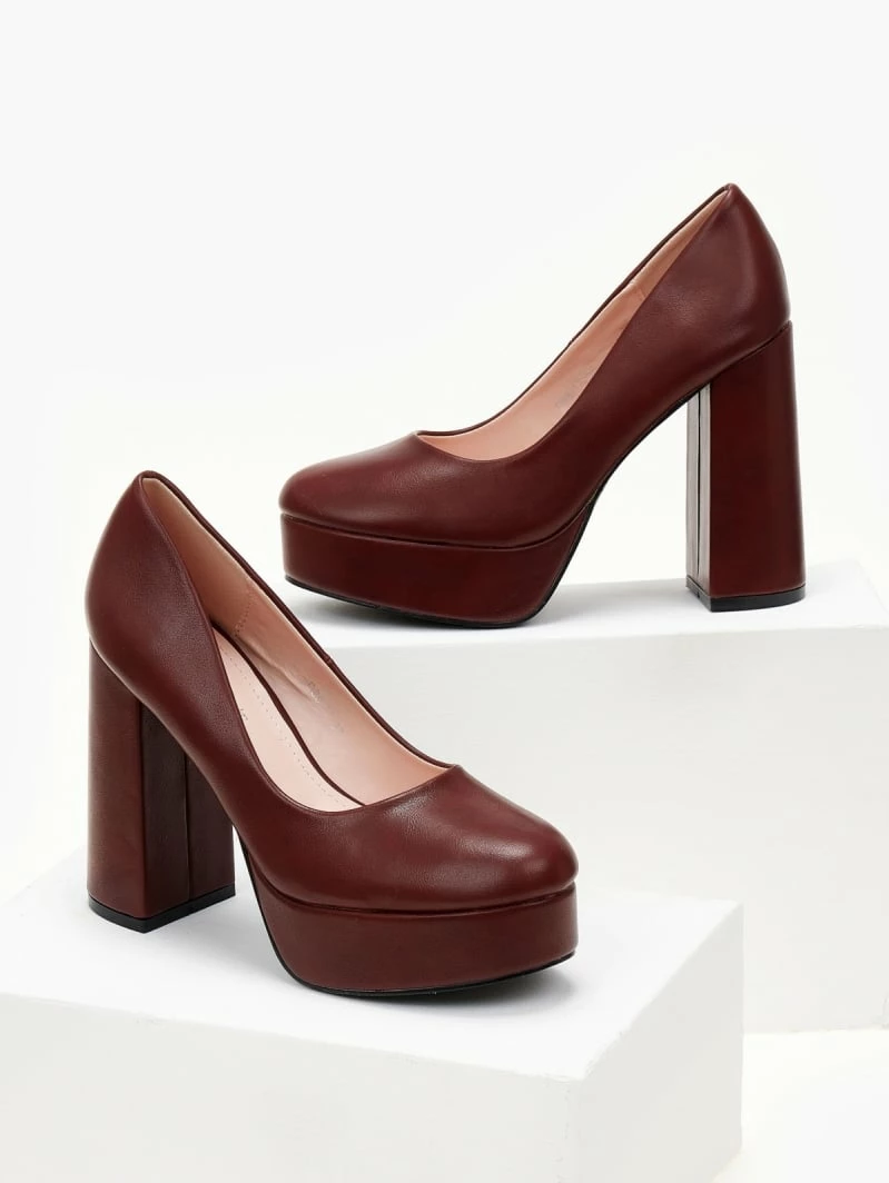 The Fashion Project Γόβες με φιάπα και ψηλό τακούνι - Μπορντό - Image 5