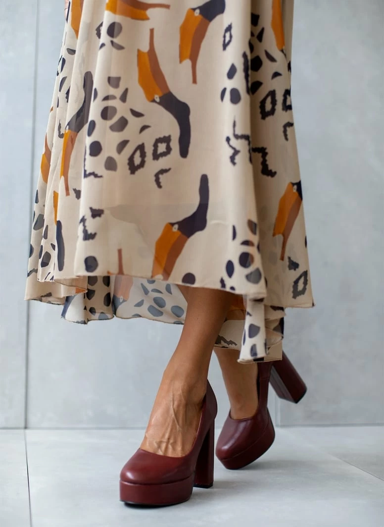 The Fashion Project Γόβες με φιάπα και ψηλό τακούνι - Μπορντό - Image 4