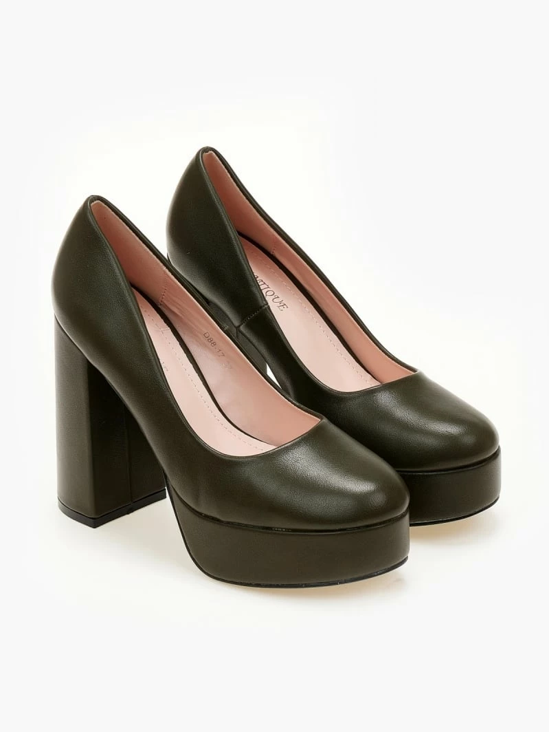 The Fashion Project Γόβες με φιάπα και ψηλό τακούνι - Λαδί - Image 6