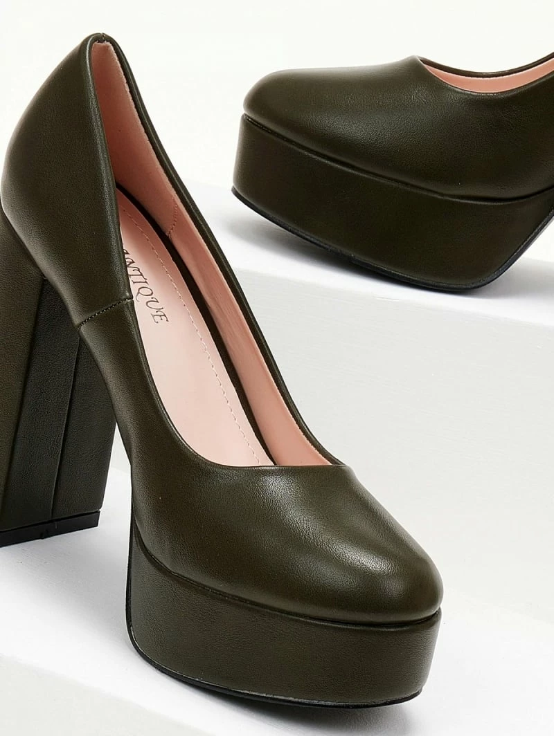 The Fashion Project Γόβες με φιάπα και ψηλό τακούνι - Λαδί - Image 3