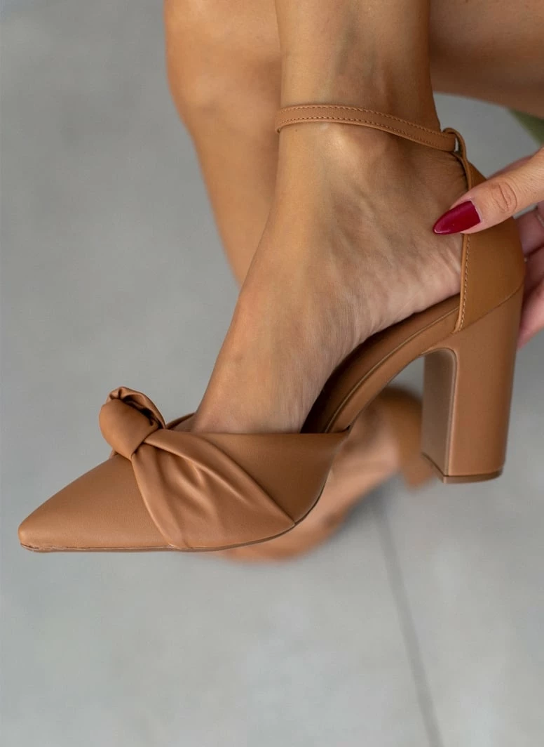 Γόβες με μπαρέτα και κόμπο VIZZANO 1285.424 - Κάμελ - Image 4