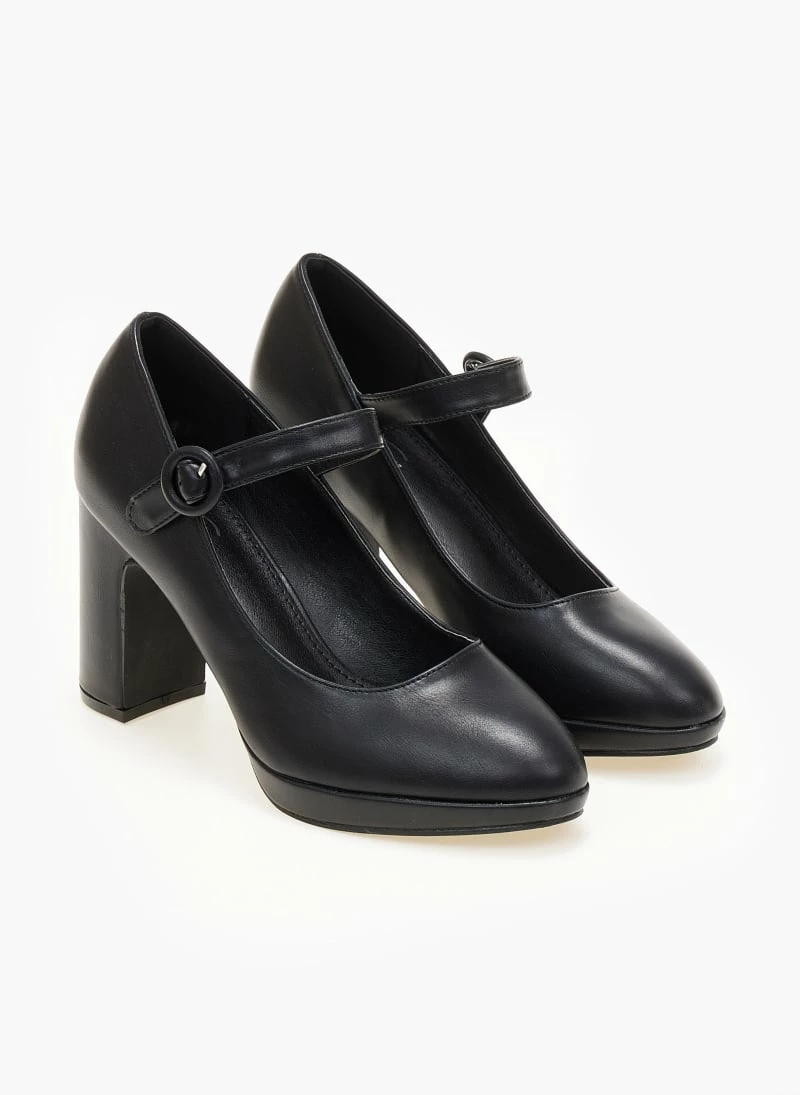 The Fashion Project Γόβες με φιάπα και κούμπωμα στο πλάι - Μαύρο - Image 5