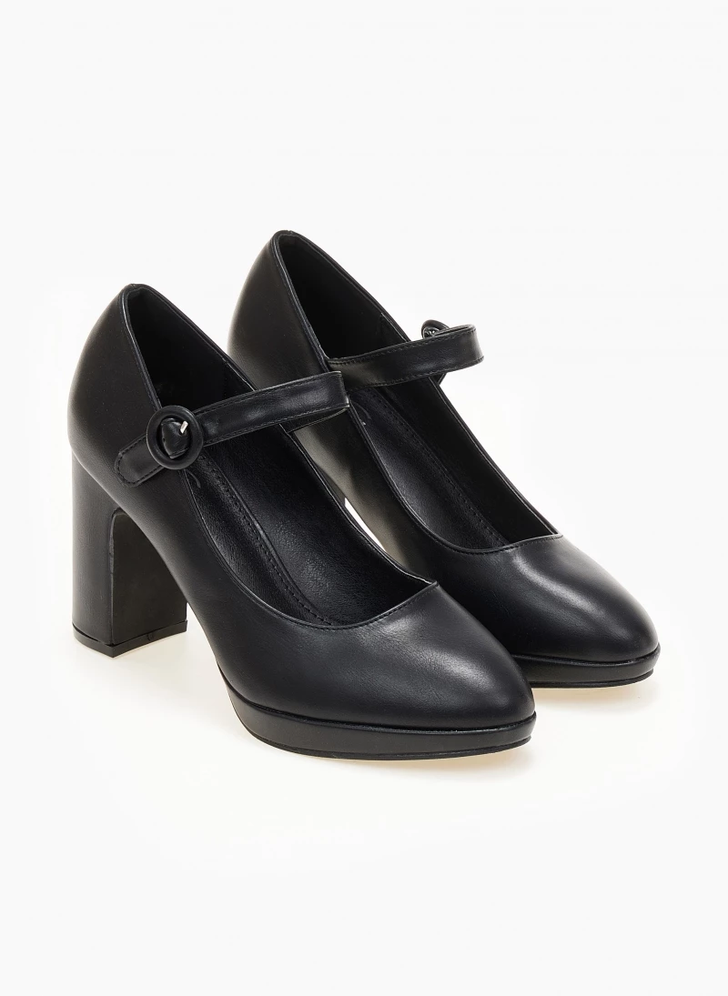 The Fashion Project Γόβες με φιάπα και κούμπωμα στο πλάι - Μαύρο - Image 5