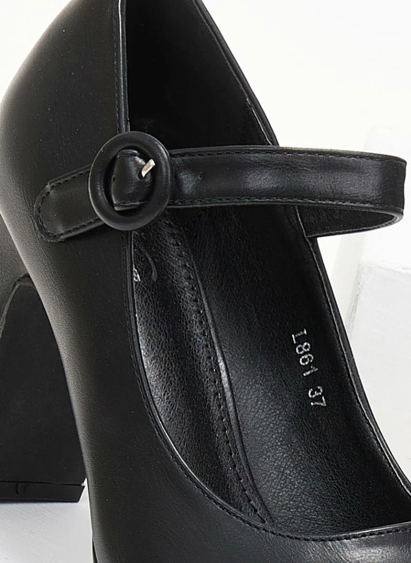 The Fashion Project Γόβες με φιάπα και κούμπωμα στο πλάι - Μαύρο - Image 3