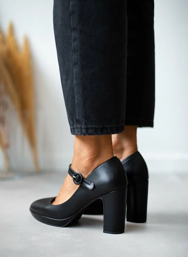 The Fashion Project Γόβες με φιάπα και κούμπωμα στο πλάι - Μαύρο - Image 7