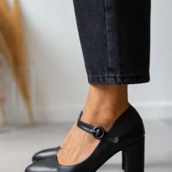 The Fashion Project Γόβες με φιάπα και κούμπωμα στο πλάι - Μαύρο