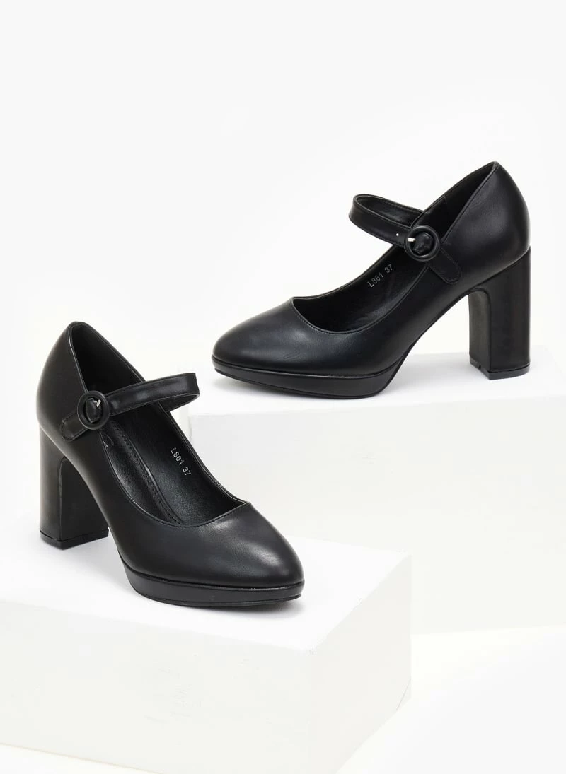 The Fashion Project Γόβες με φιάπα και κούμπωμα στο πλάι - Μαύρο - Image 6