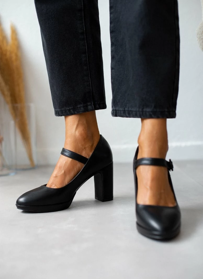 The Fashion Project Γόβες με φιάπα και κούμπωμα στο πλάι - Μαύρο - Image 4