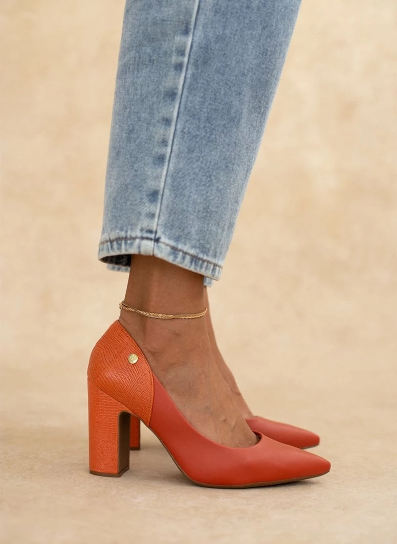 Γόβες μυτερές με ανάγλυφο σχέδιο VIZZANO 1285.431 - Κεραμιδί